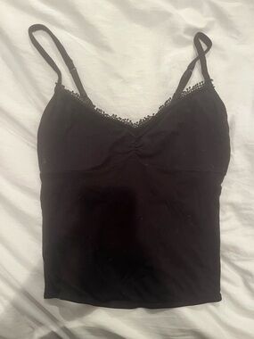 Victoria's Secret Black Lace-Trim Tank